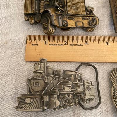 Assortment of Vintage belt buckles including Budweiser