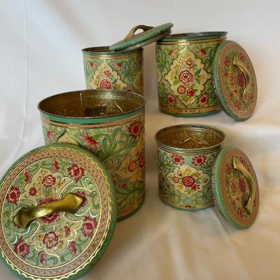Vintage Nesting Tin Cannisters