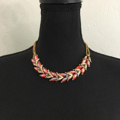 Gorgeous, vintage, Kramer, necklace, watermelon art glass, double strand perfect condition