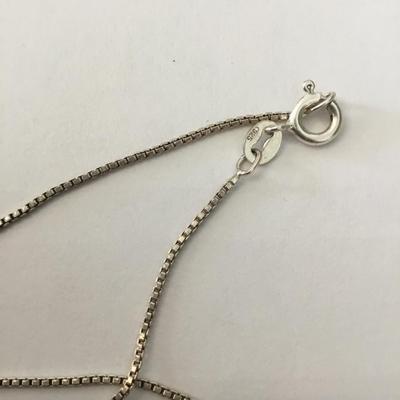 Vintage 925 silver chain & Tigers, eye pendant