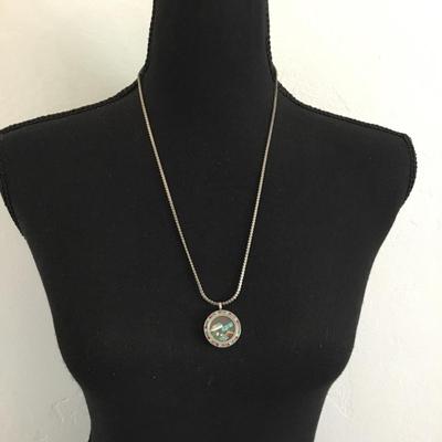 Cute silver toned vacation charms locket & chain necklace