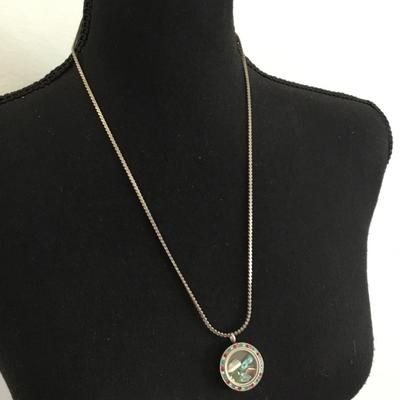 Cute silver toned vacation charms locket & chain necklace