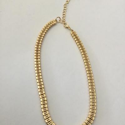 New Gold tone crystal choker necklace