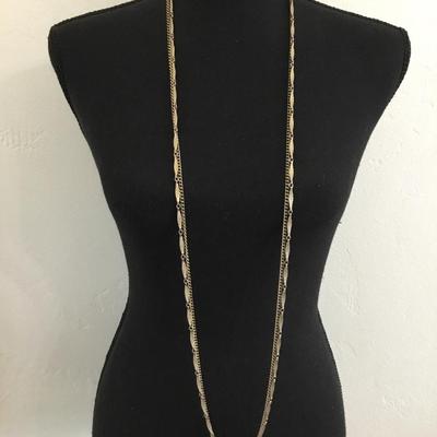 Vintage Gold tone long chain necklace