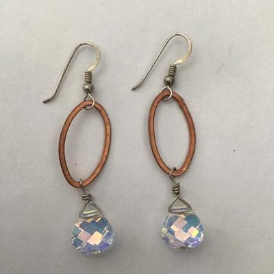 Beautiful copper, unicorn crystal earrings