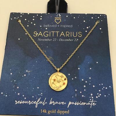 14 karat gold dipped Sagittarius necklace