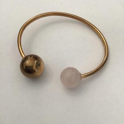 Michael Kors rose gold tone with pink sapphire open bracelet