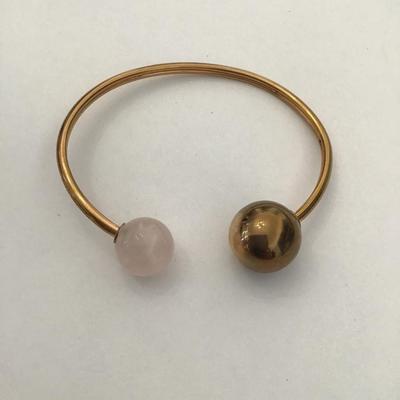 Michael Kors rose gold tone with pink sapphire open bracelet