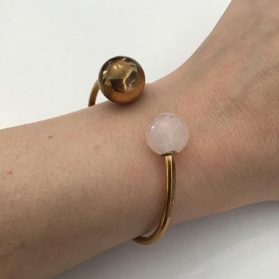 Michael Kors rose gold tone with pink sapphire open bracelet