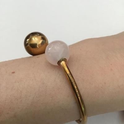 Michael Kors rose gold tone with pink sapphire open bracelet