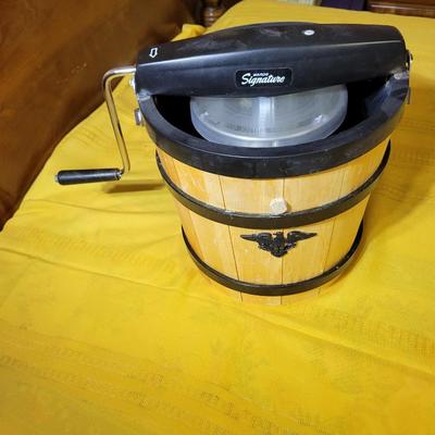 Vintage hand cranked ice cream maker