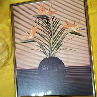 4 glass gallon jars and 11" x 14" print
