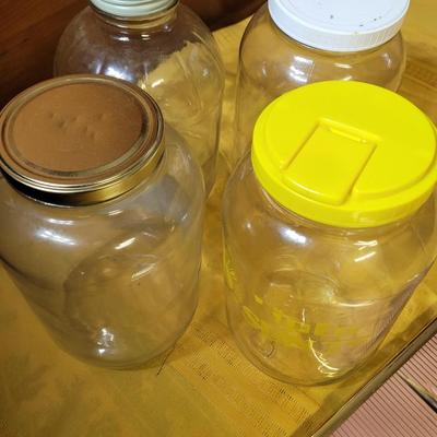 4 glass gallon jars and 11" x 14" print