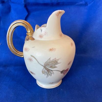 Antique Lovely Royal Worcester Blush Ivory Floral Pitcher