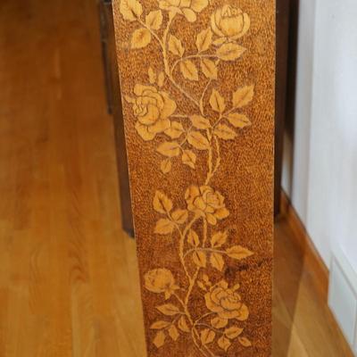 EARLY 1900'S FLEMISH ART SHELF/ FLORAL AND LEAVES ON SIDES