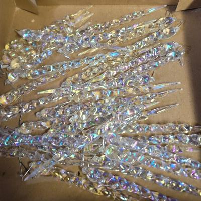 Icicles, snowflakes, bells and an unused stocking