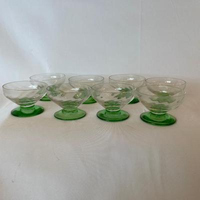 Uranium Glass Dessert Bowls (8)