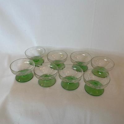 Uranium Glass Dessert Bowls (8)
