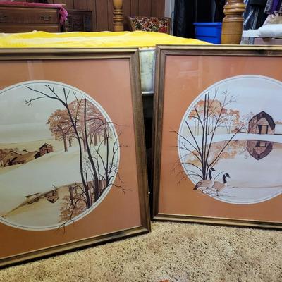 2 matching prints