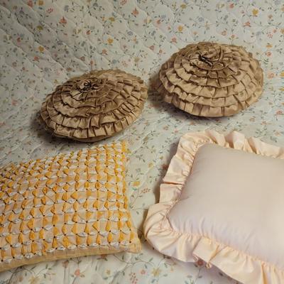 Full sized bedspread amd 4 decorative pillows