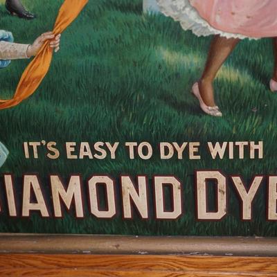 ORIGINAL ANTIQUE DIAMOND DYE CABINET/ORIGINAL LITHO, FINISH AND INTERIOR
