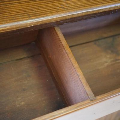 1880-1890's PINE WAINSCOT CABINET W/ SHELVES AND DRAWERS.