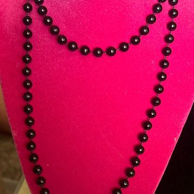 Black beaded necklace and bracelet