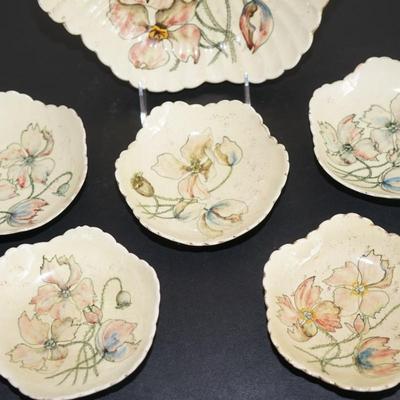 EARLY 1900'S PAULINE POTTERY OF EDGERTON, WI BERRY SET