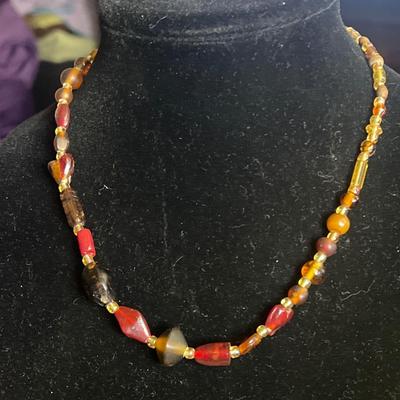 Multi colored beaded necklace