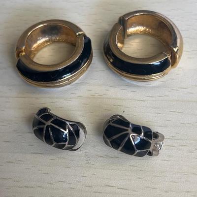 Black clip on earrings