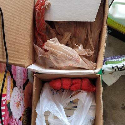 Assorted seeds, flashlights, garden supplies