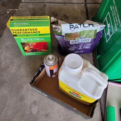 Assorted seeds, flashlights, garden supplies