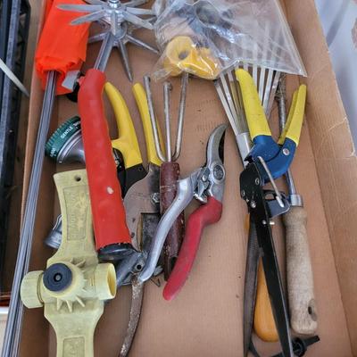 Lot of hose repair and garden items
