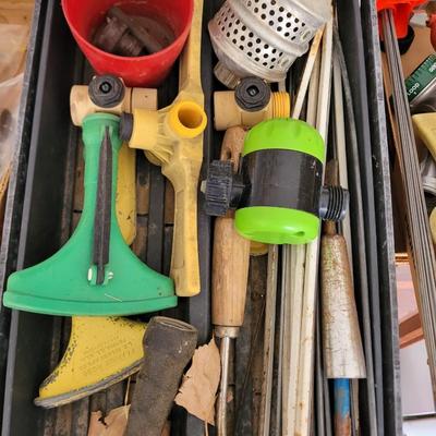 Lot of hose repair and garden items