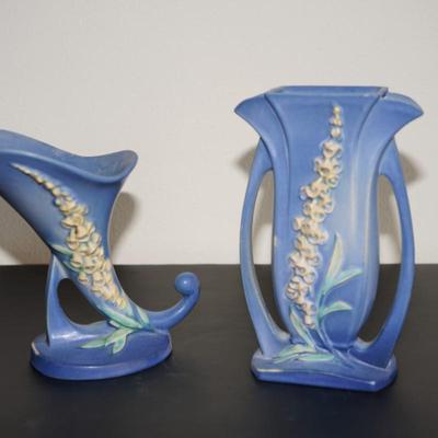 ROSEVILLE POTTERY FOXGLOVE BLUE 119 & 16-11