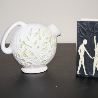 SOHOLM -Danish #501 ADAM AND EVE VASE /DANISH POTTERY JUG- POSSIBLE ROYAL COPENHAGEN