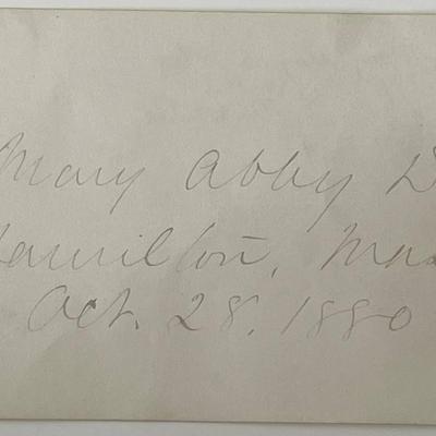 Author Mary A. Dodge autograph note