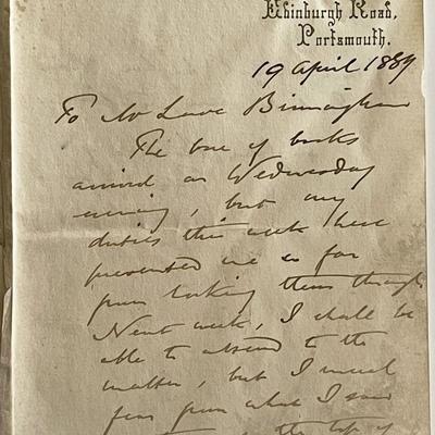 Bishop's House 1889 signed letter