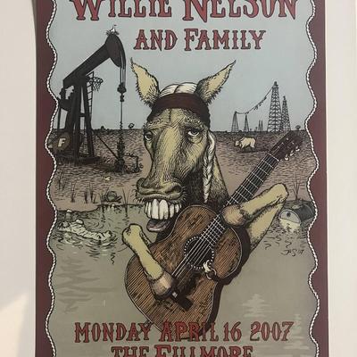 Willie Nelson & Family The Filmore concert poster 