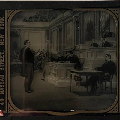 President William McKinley glass slide. 3x4 inches