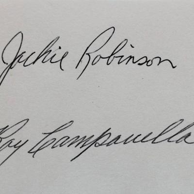 Jackie Robinson
Roy Campanella signed slip