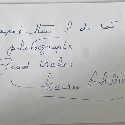 Tarzan actress Maureen O'Sullivan signed note