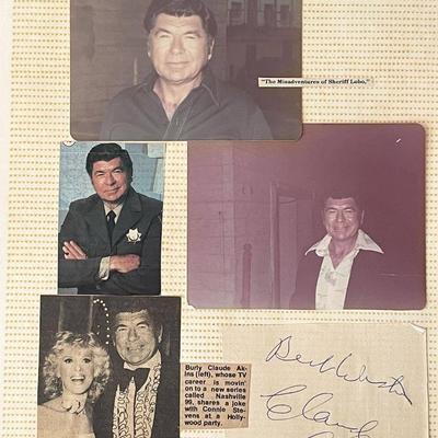 Actor Claude Akins original signature and photos