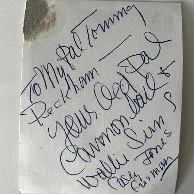 Casey Jones signed note