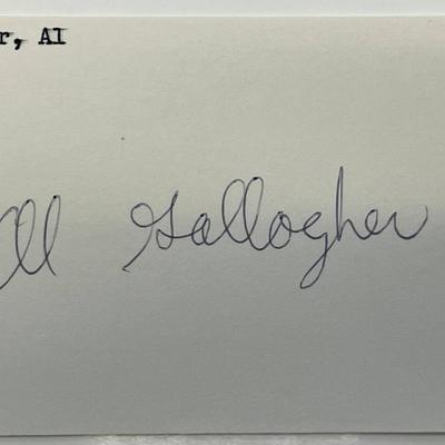 Al Gallagher autograph note 