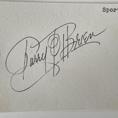 Olympic athlete Parry O'Brien autograph note