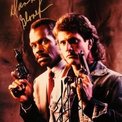 Mel Gibson and Danny Glover signed movie photo 