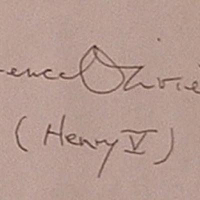Laurence Olivier signature slip