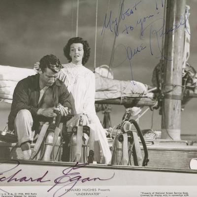 Jane Russell‎ and ‎Richard Egan signed movie photo