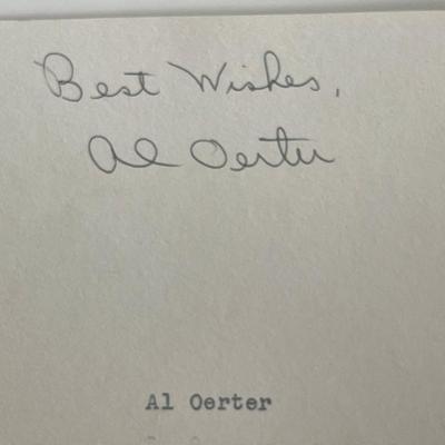 Olympic athlete Al Oerter autograph note
